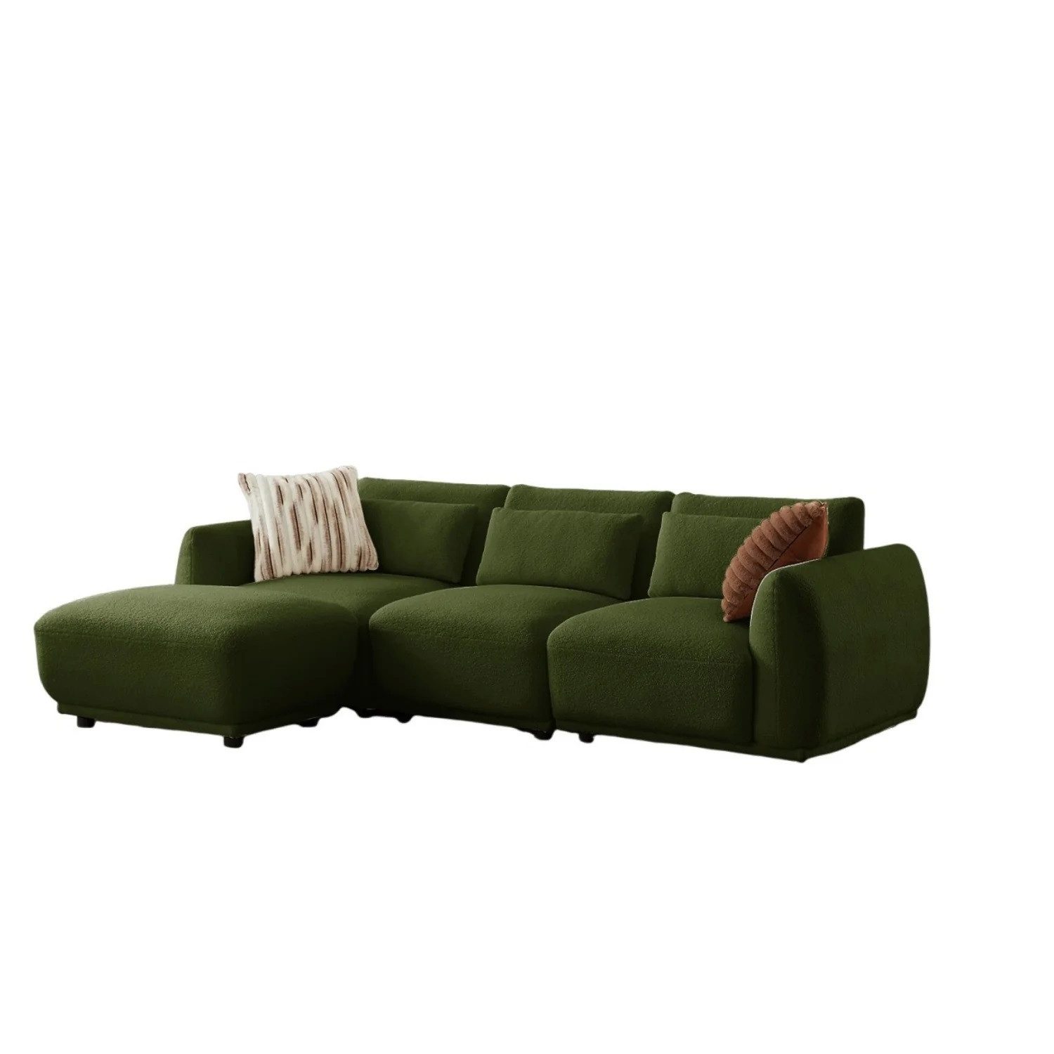 YHL Voyura Ecksofa Ecksofa Teddy Stoff Gepolsterte Rückenlehne – Schaumstoffkissen – Bild 2 von 5