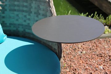 Leco Loungesessel, XL Leco Polyrattan Lounge Sessel + Tisch Gartensessel Garten Stuhl Sessel