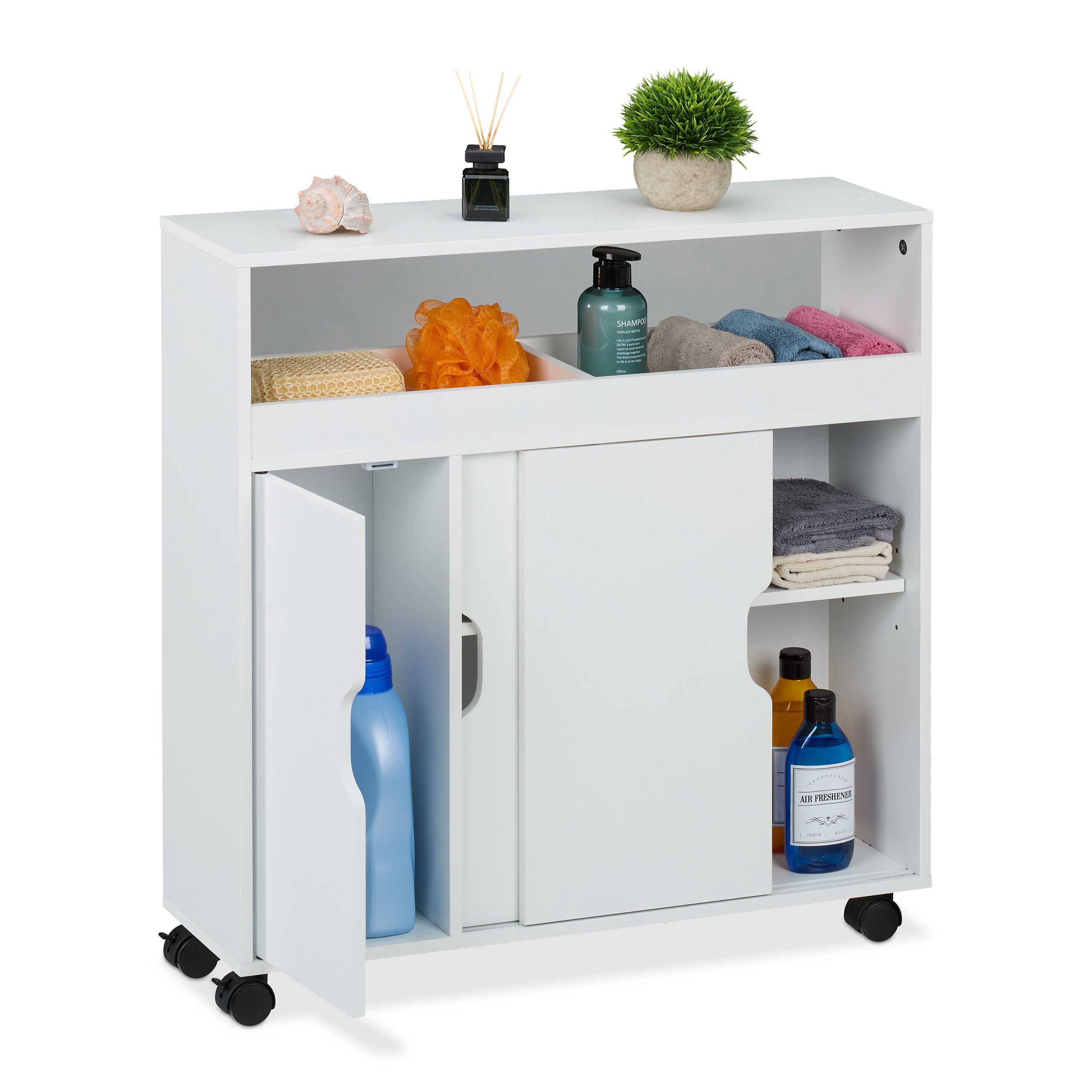 relaxdays Badregal Nischenschrank mit offenen Ablagen günstig online kaufen