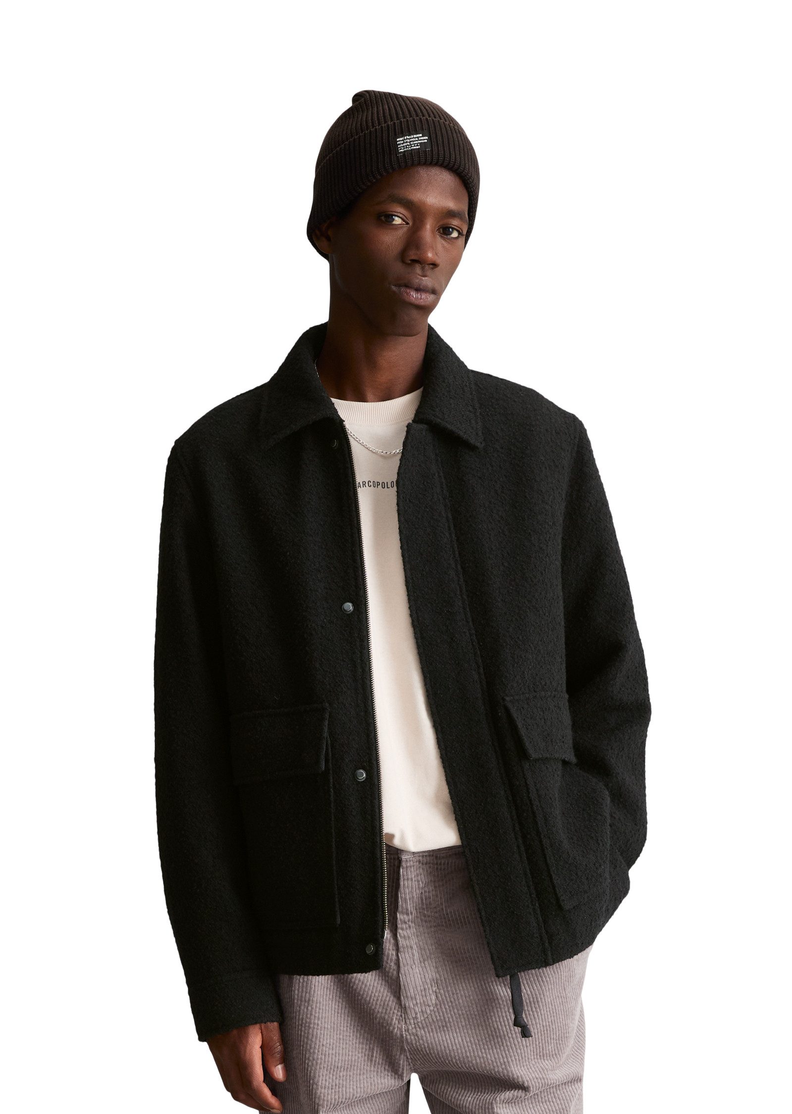 Marc O'Polo DENIM Outdoorjacke aus weichem Bouclé mit Recycling-Anteil