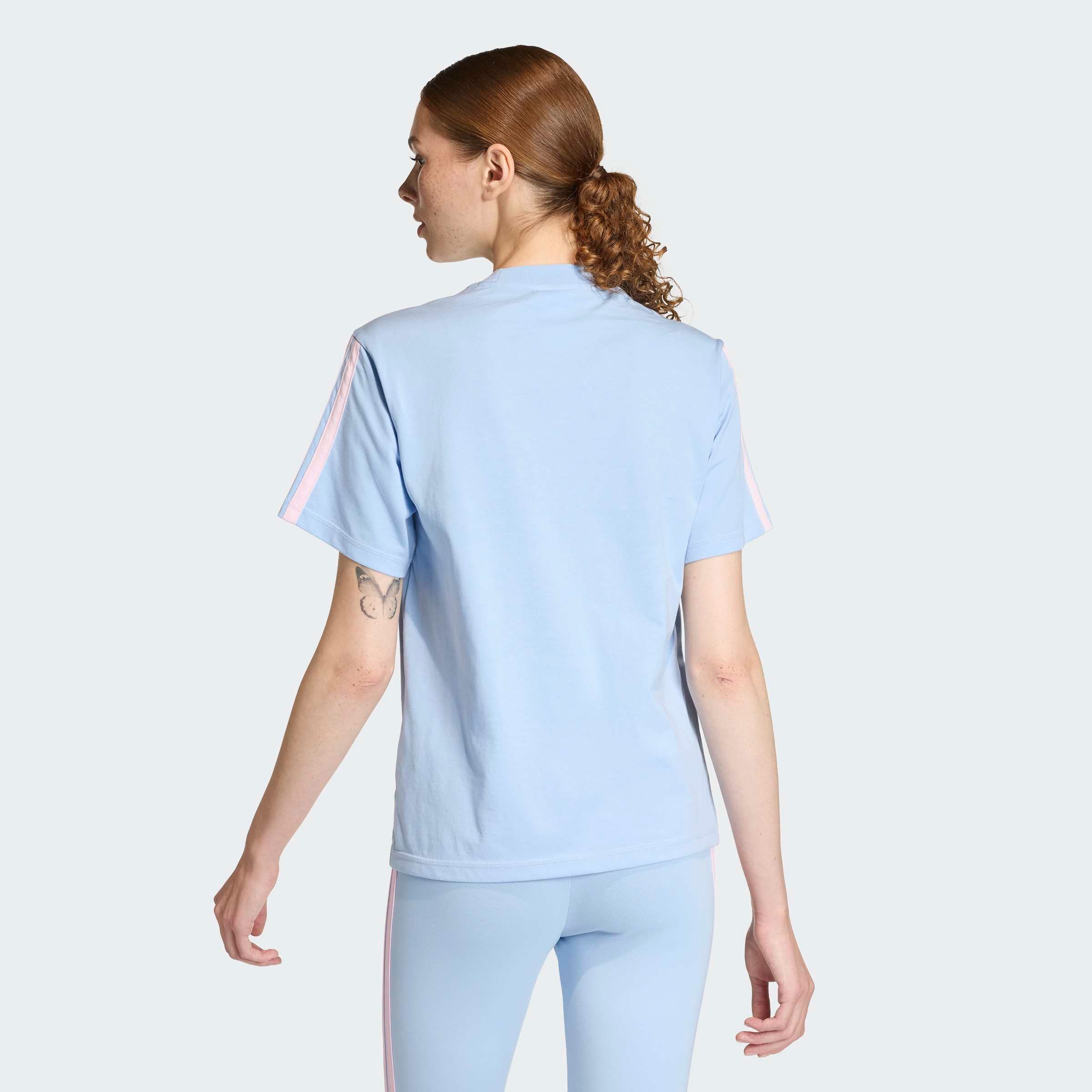 adidas Sportswear T-Shirt ESSENTIALS 3-STREIFEN COTTON klassische 3-Streifen an den Ärmeln, ohne Verschluss