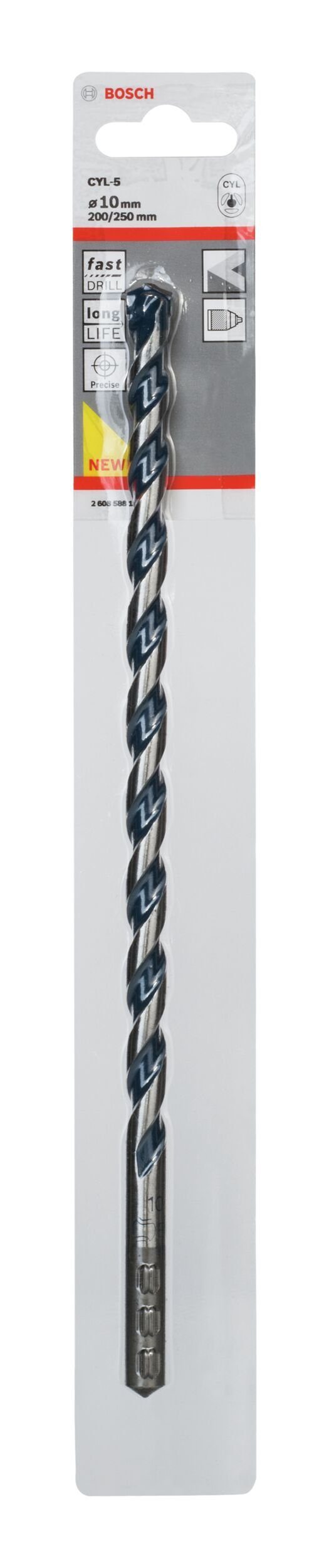 x mm Steinbohrer, 200 x 1er-Pack Granite) (Blue BOSCH CYL-5 250 - Betonbohrer 10 -