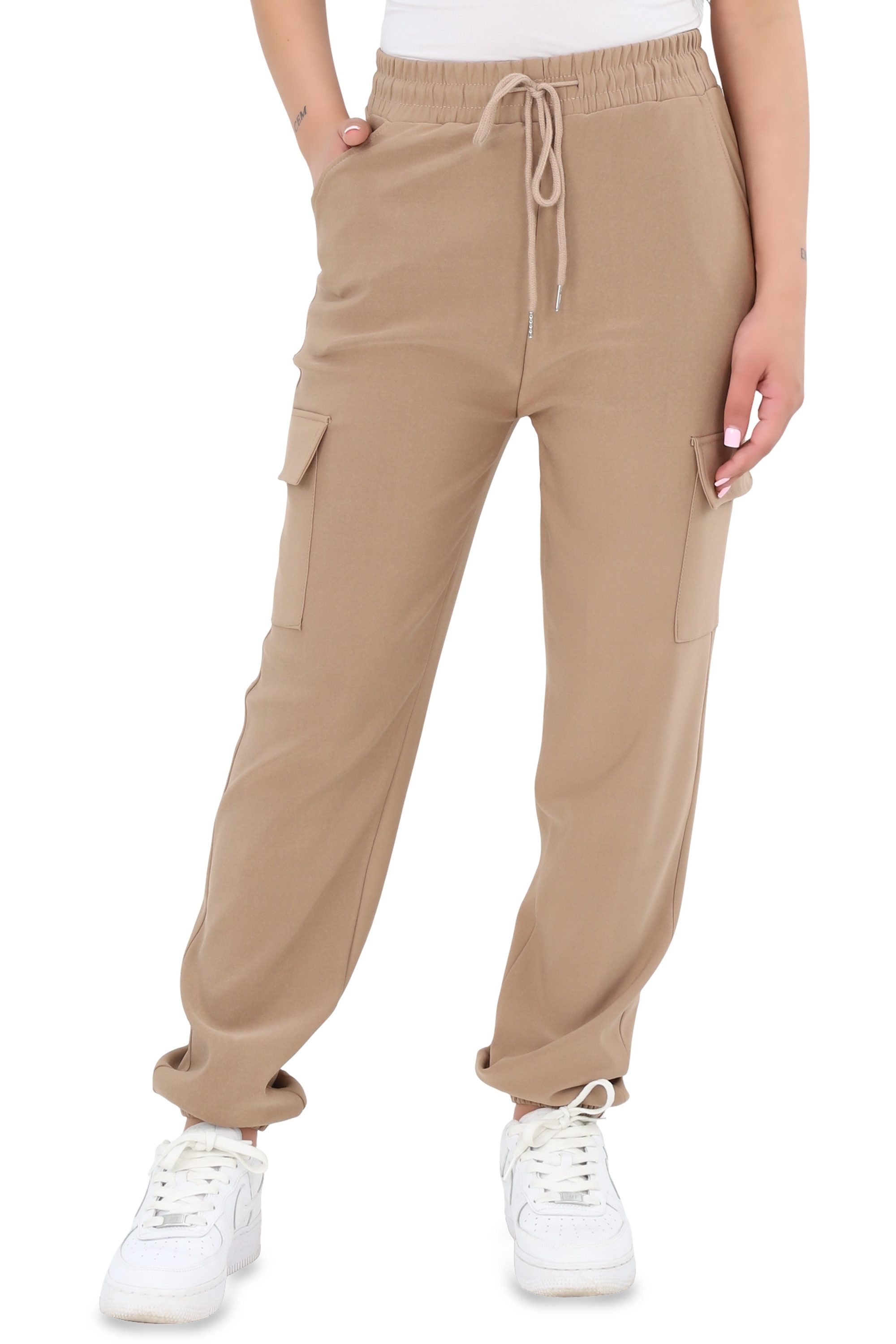 Jogginghose malito Damen Jogginghose mit elastischem Beinabschluss und Seitentasch