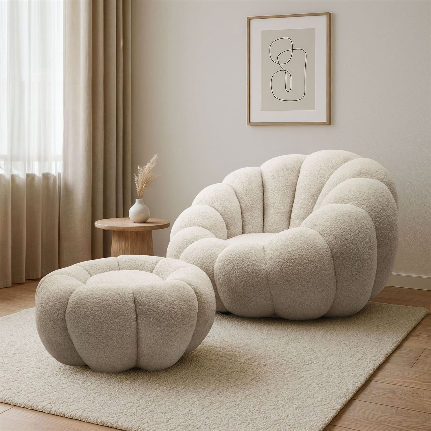 Lookway Drehsessel FLUFFY mit Fußhocker Bequemer günstig online kaufen