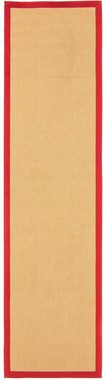 Läufer Sisal, carpetfine, rechteckig, Höhe: 5 mm, mit farbiger Bordüre, Anti Rutsch Rückseite
