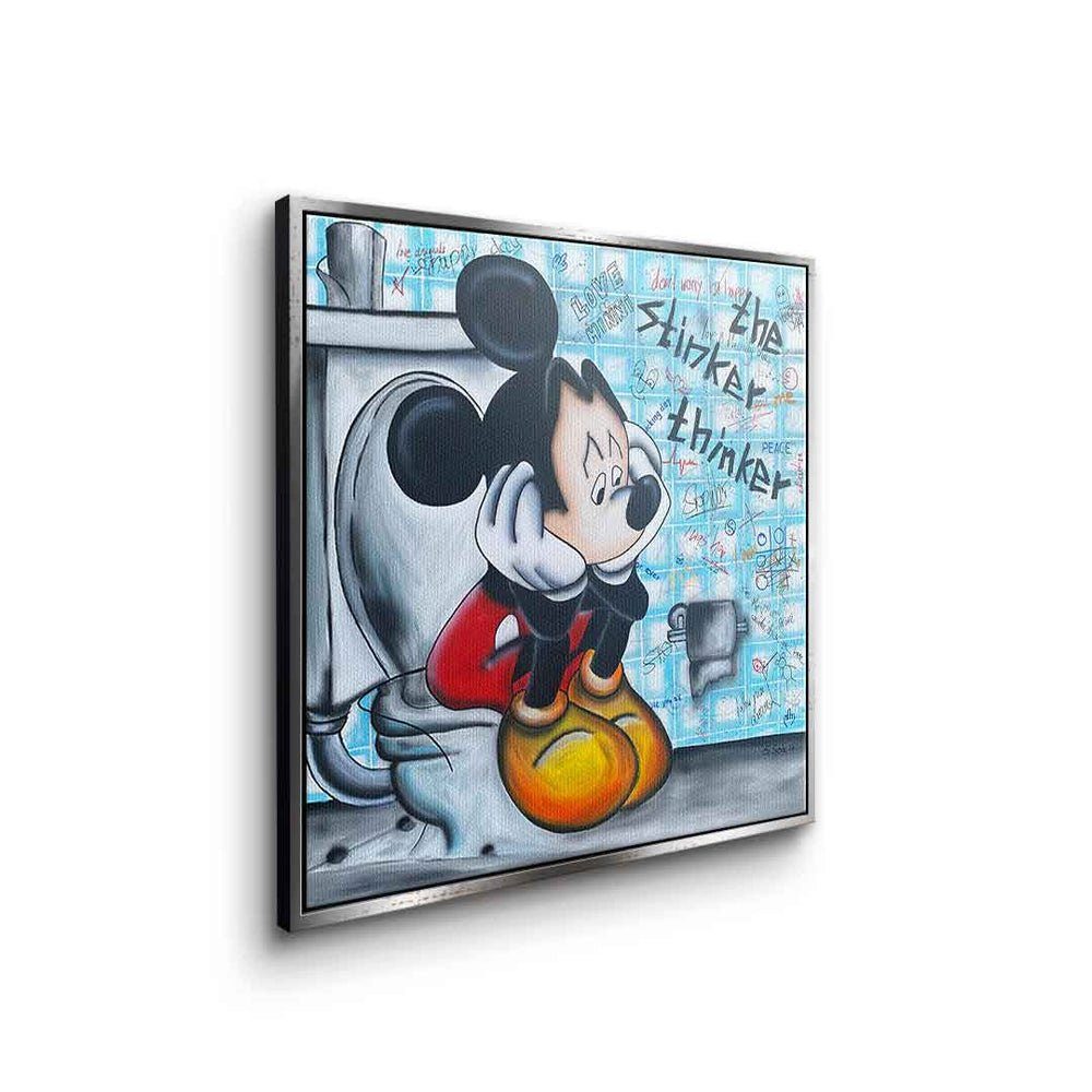 designed Mouse Mickey Leinwandbild, Maus Rahmen Bad goldener Micky Thinker The stinker DOTCOMCANVAS® Leinwandbild