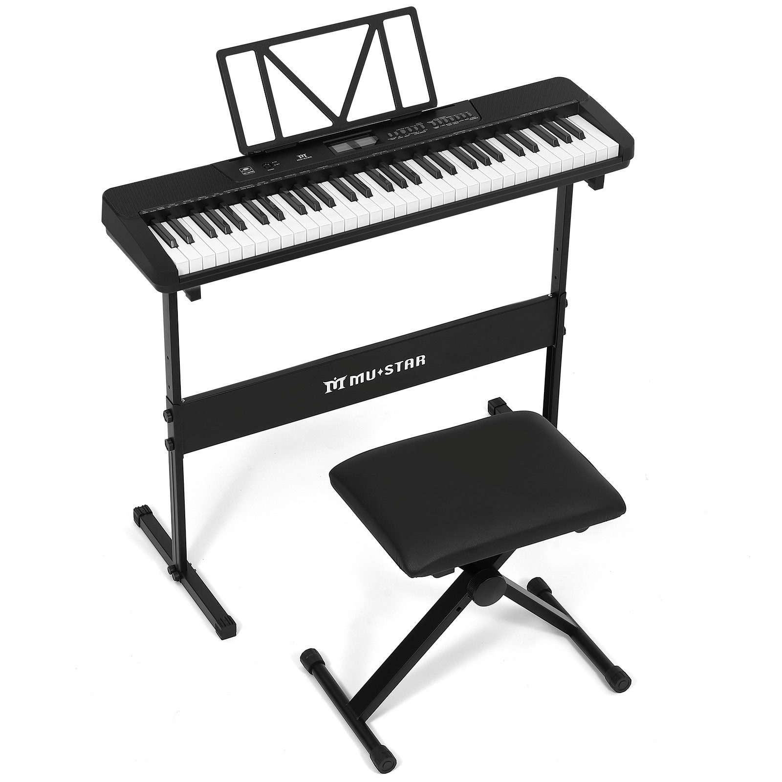 Digitalpiano 61-Tasten Beleuchtetes Keyboard Piano mit Touch-Funktion