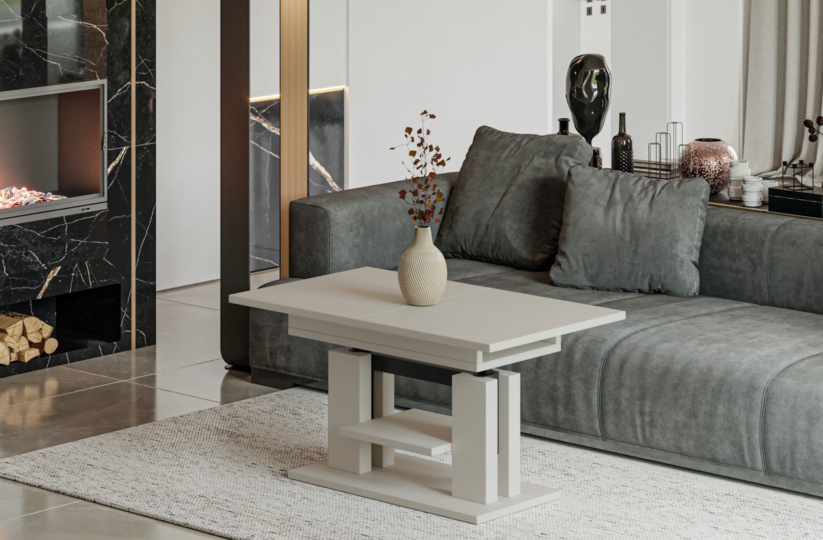 Endo-Moebel Couchtisch Endo Couchtisch Iso 110 / 170 höhenverstellbar erwei günstig online kaufen