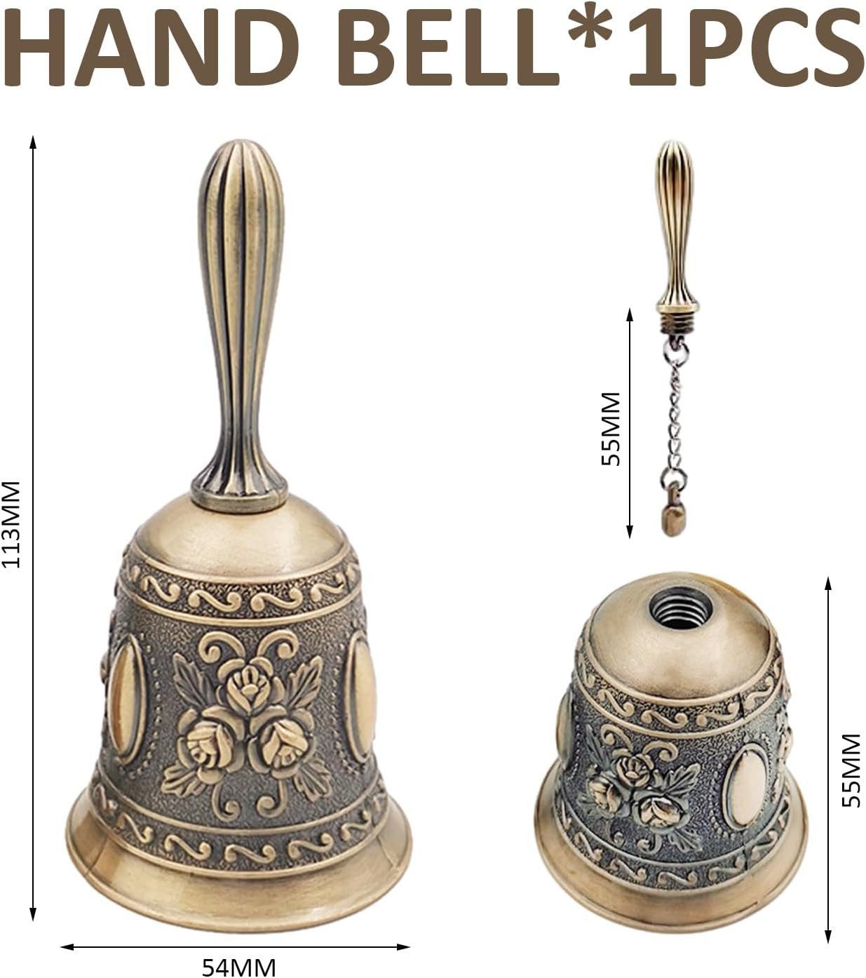 FELIXLEO Dekoobjekt Handglocke, Restaurant-Service-Glocke, Weihnachtsdekoration (2 St)