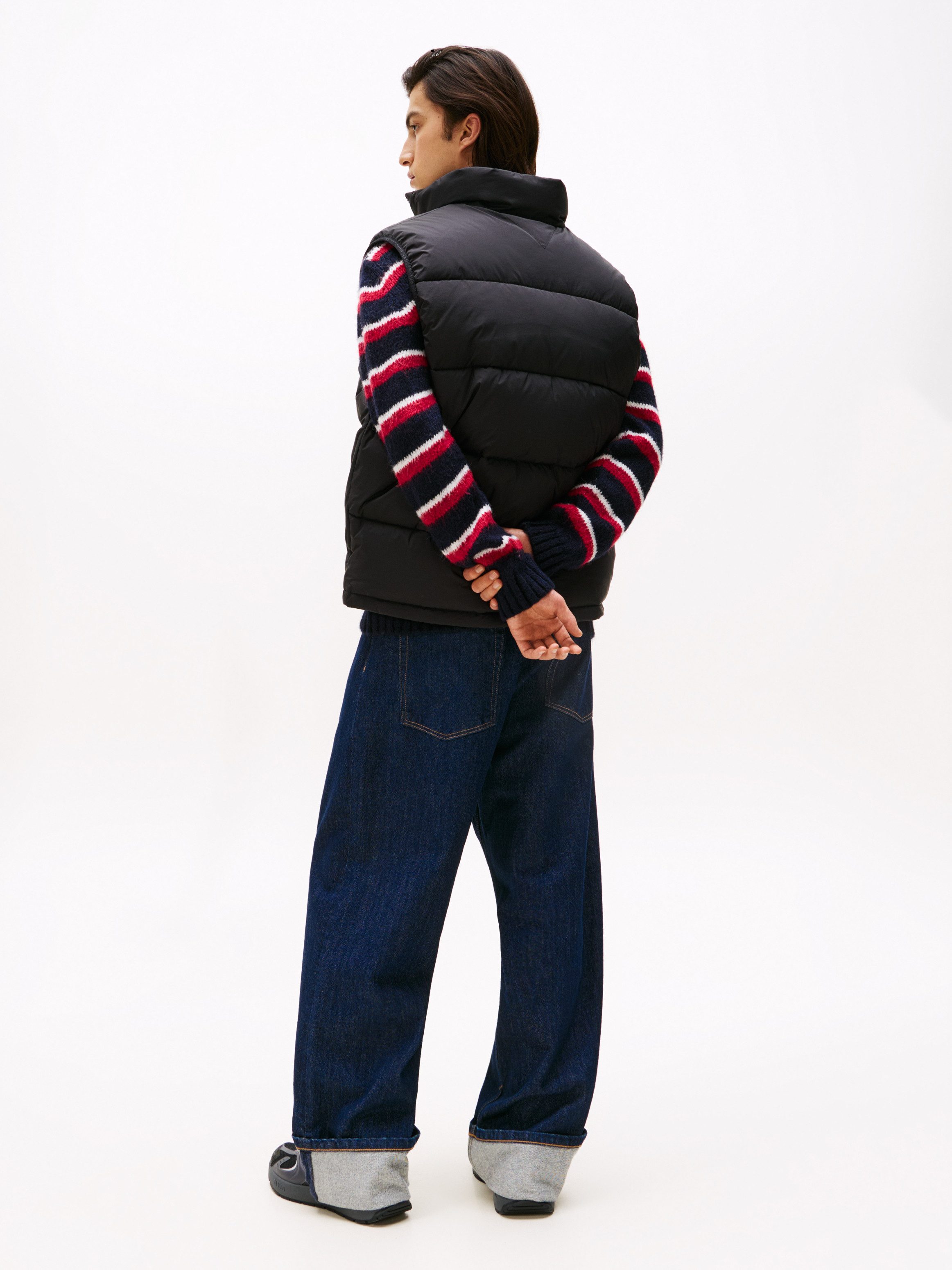 Tommy Jeans Steppweste TJM VAIL PUFFER VEST Steppweste Gefüttert Outdoorjacke mit Stehkragen, relaxed fit