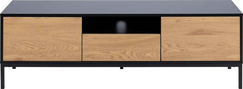 ACTONA GROUP TV-Schrank mit 1 Schublade, 1 offenem Fach und 2 geschlossenen Fächern. Push-to-open-Funktion, Soft-Close und Drahtloch. Breite 140 cm, in weiteren Variationen