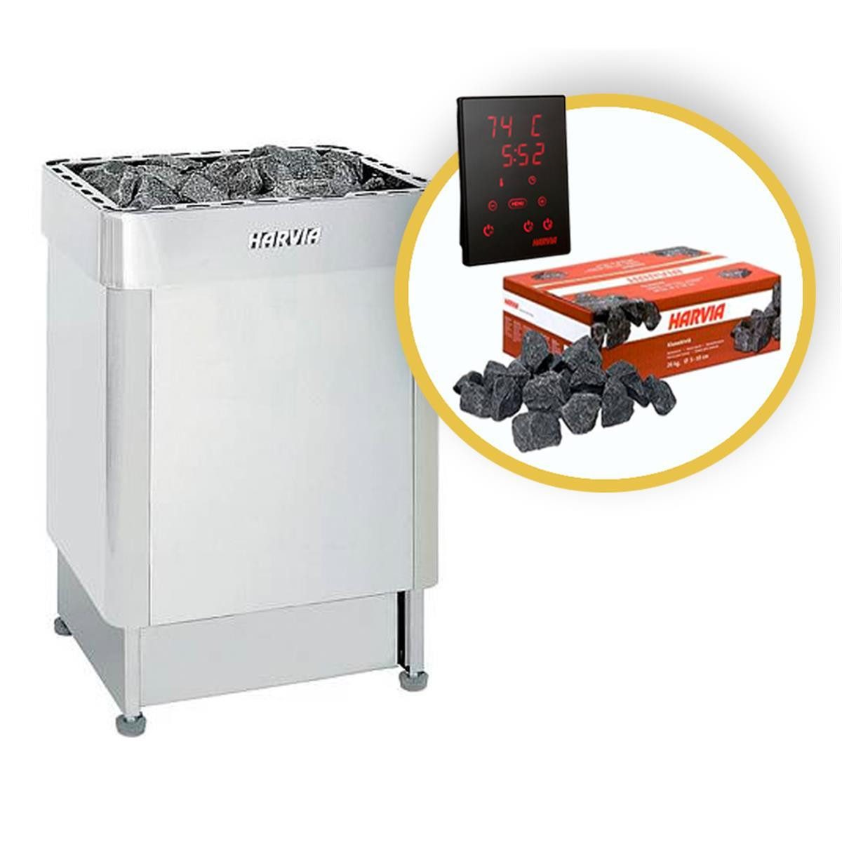 HARVIA Saunaofen Harvia Senator 10.5 KW + Harvia Xenio Cx170 + Steine