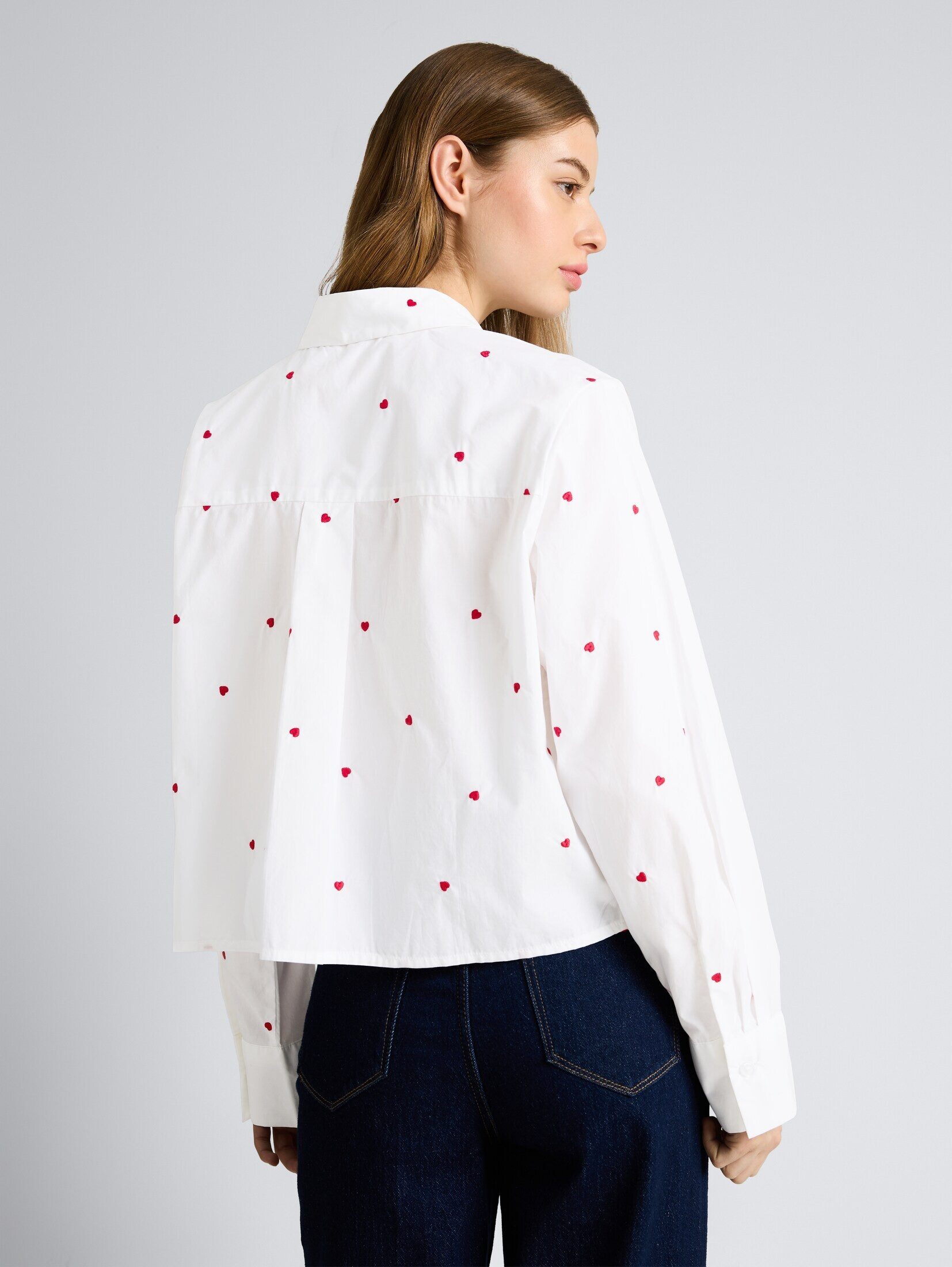 TOM TAILOR Denim Langarmbluse Blusen & Shirts Boxy Fit Hemdbluse mit Stickereien