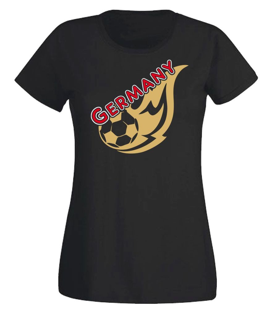 G-graphics T-Shirt Feuerball – Germany Slim-fit Damen T-Shirt mit einem Motiv für den echten Fan