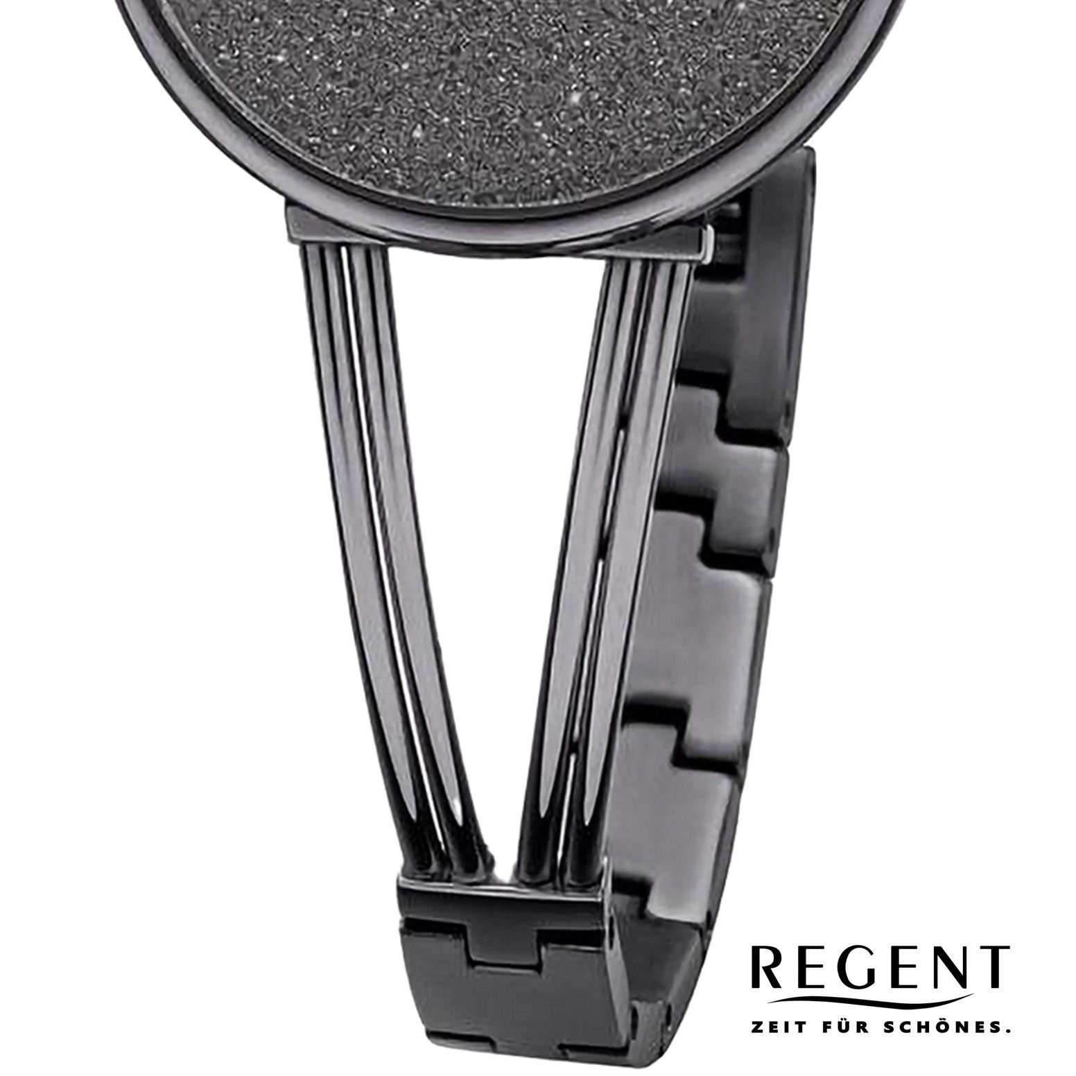 Metallarmband Quarzuhr Armbanduhr Damen Regent groß extra Damen rund, (ca. Analog, Regent Armbanduhr 30mm),