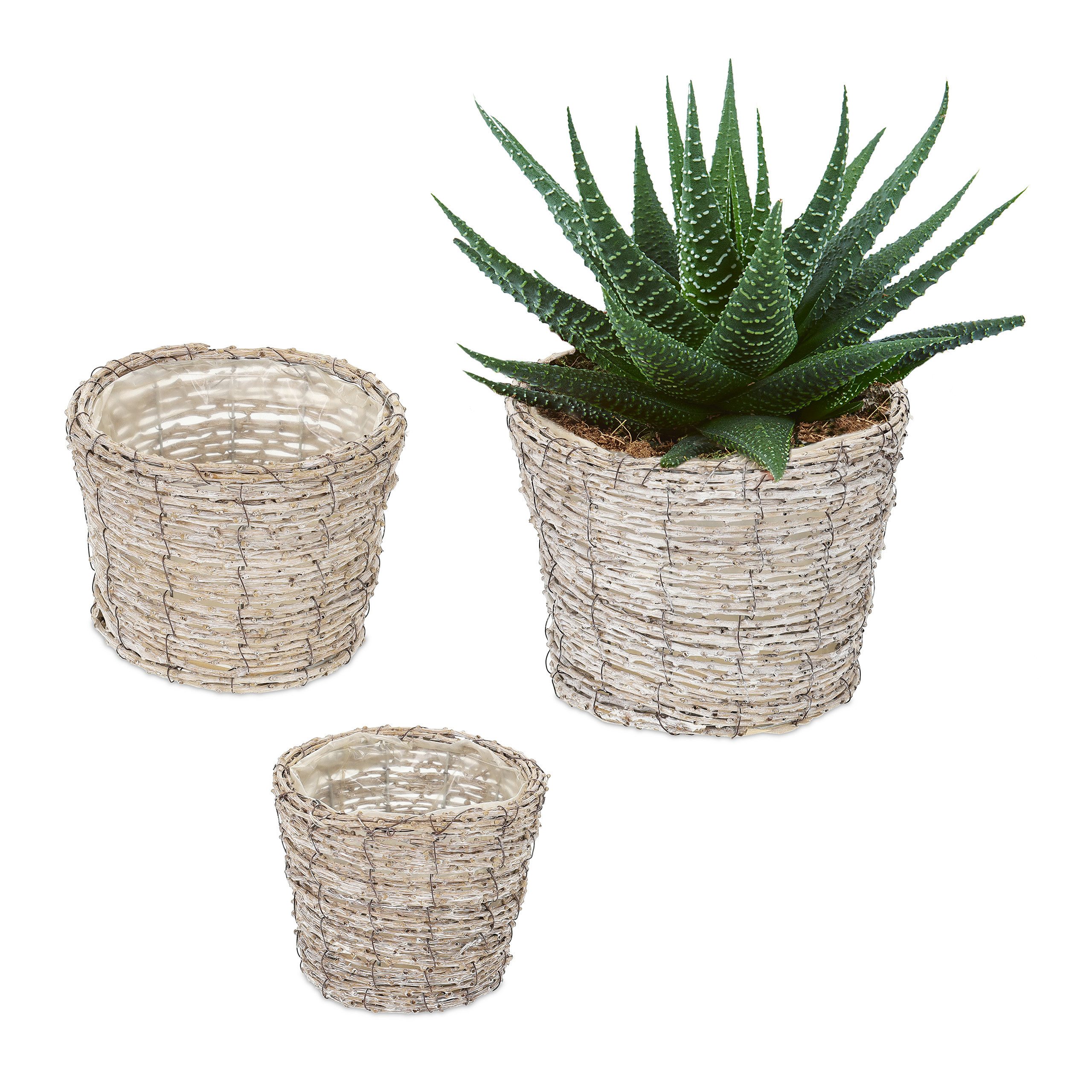 relaxdays Blumentopf Runder Blumentopf im 3er günstig online kaufen
