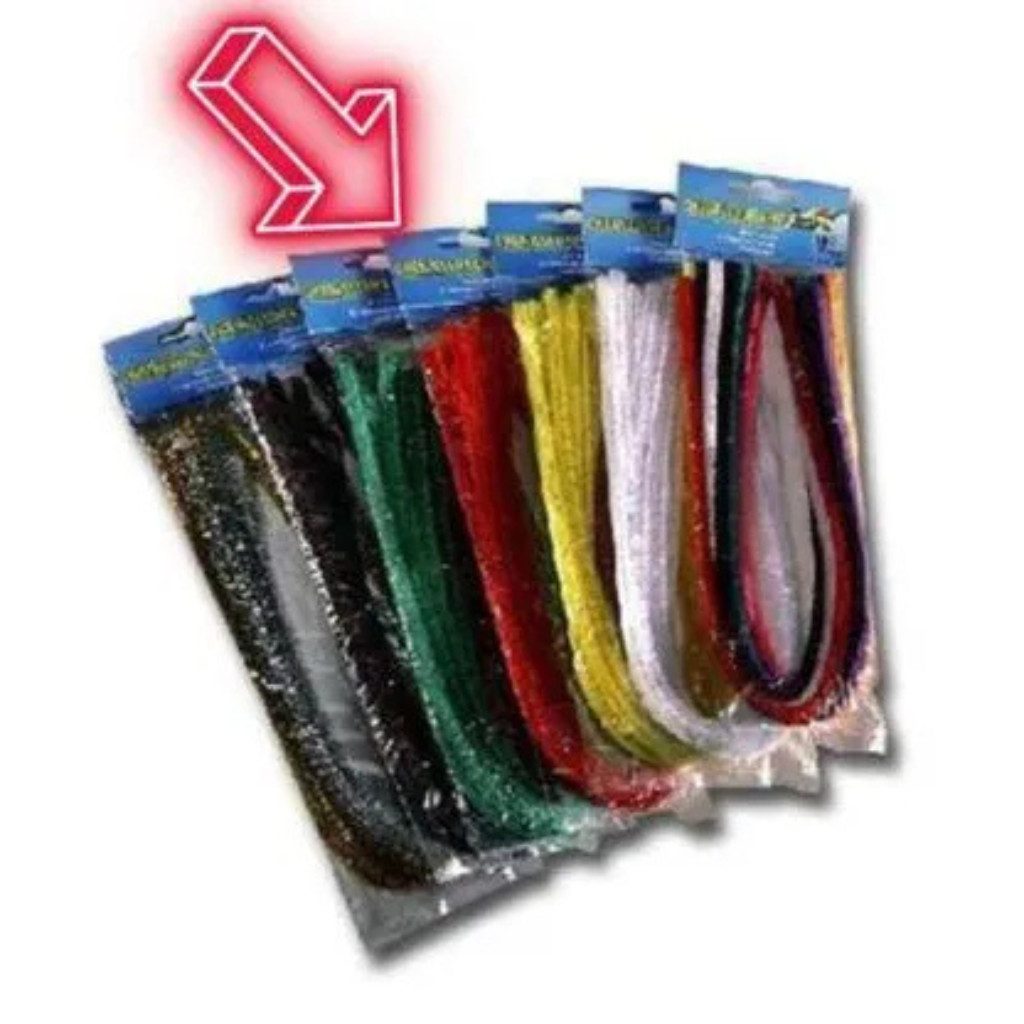 Folia Draht FOLIA 77822 Chenilledraht dunkelrot 8mm 50cm, (Packung, 10St), Flexibler und farbenfroher Biegeplüsch