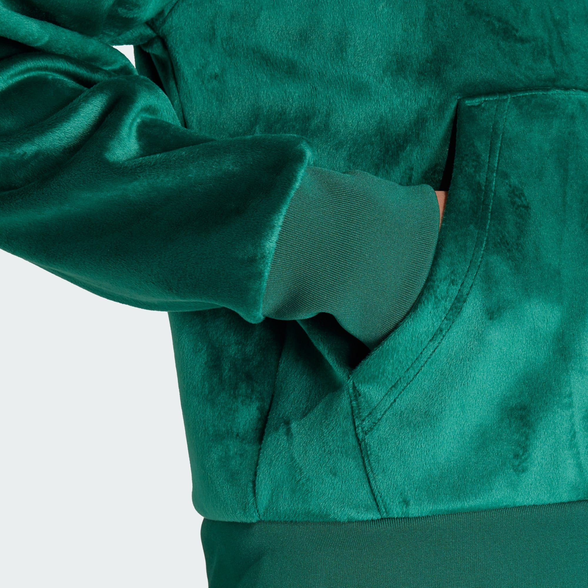 adidas Originals Hoodie FULL VELOUR ZIP Collegiate ESSENTIALS+ PREMIUM KAPUZENJACKE Green