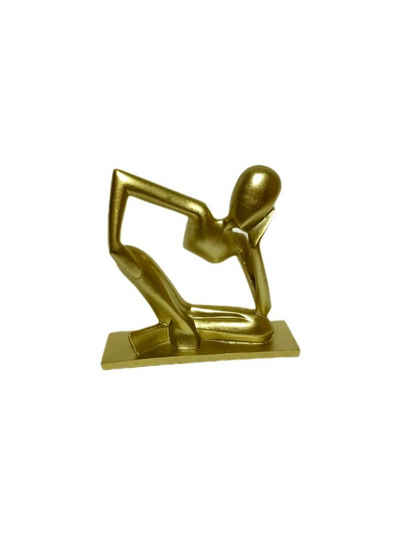 moebel17 Dekofigur Skulptur Denkender Gold, Dekofigur aus Polyresin