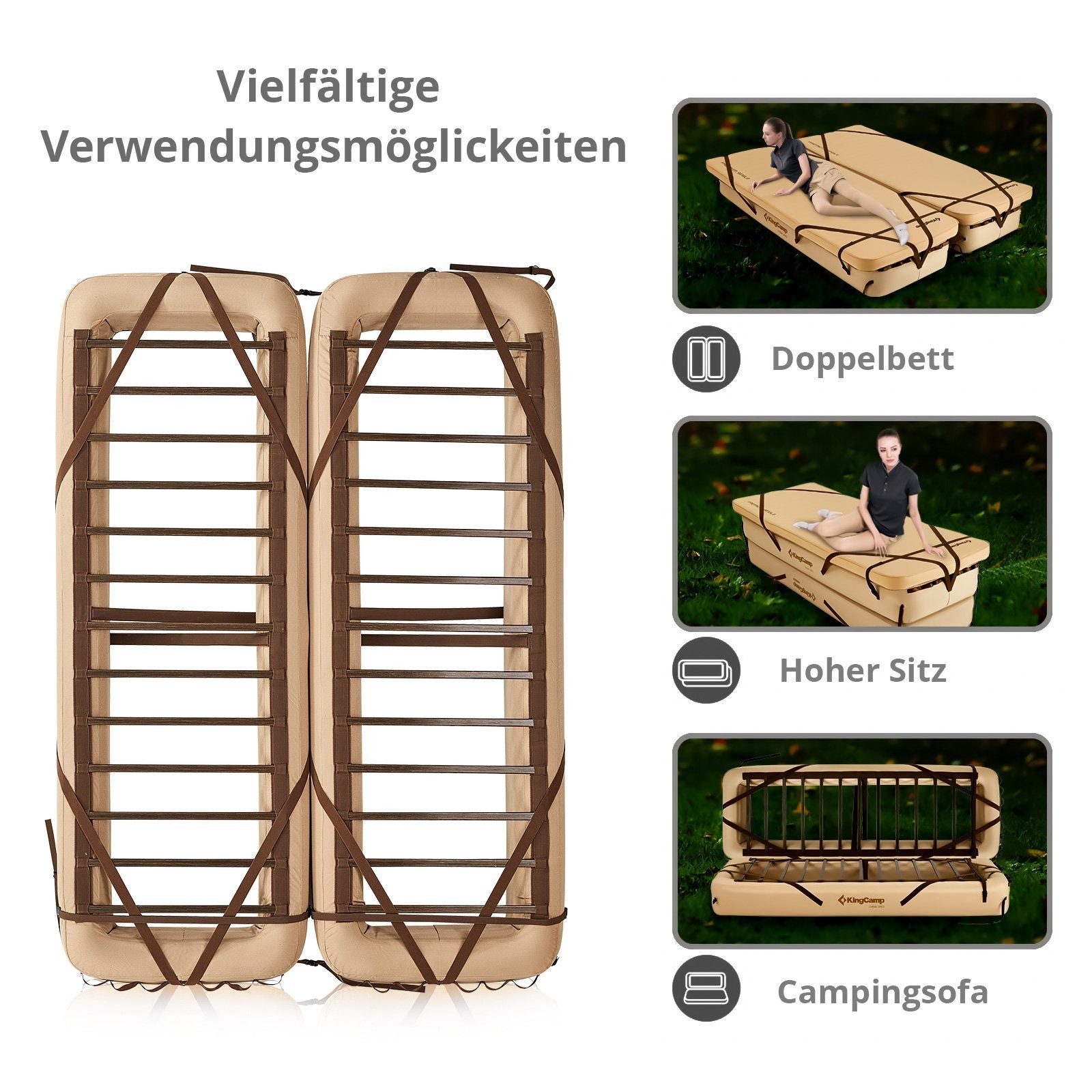 KingCamp Feldbett Feldbett Dashwood - Unterbett Für Isomatte Camping