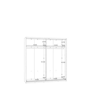 freiraum Schwebetürenschrank Starlet Plus in Weiß/Weiß Glanz, 200,1x209,7x61,2cm B/H/T
