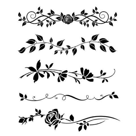 Stamperia Malschablone Schablone Blumenranken, 5 Motive