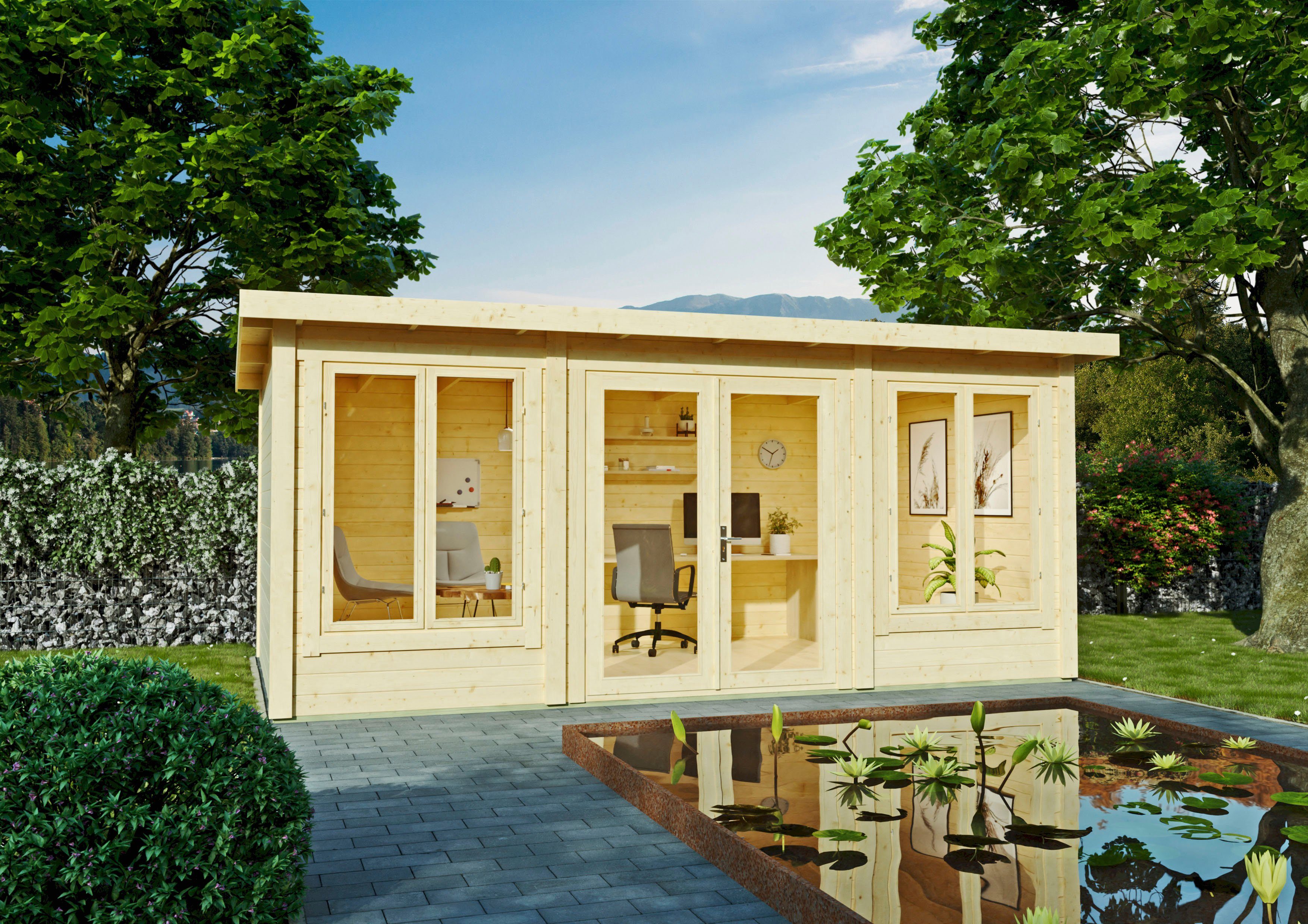 Kiehn-Holz aus Brombachsee, BxT: Gartenhaus naturbelassenem 562x347 cm, Fichtenholz