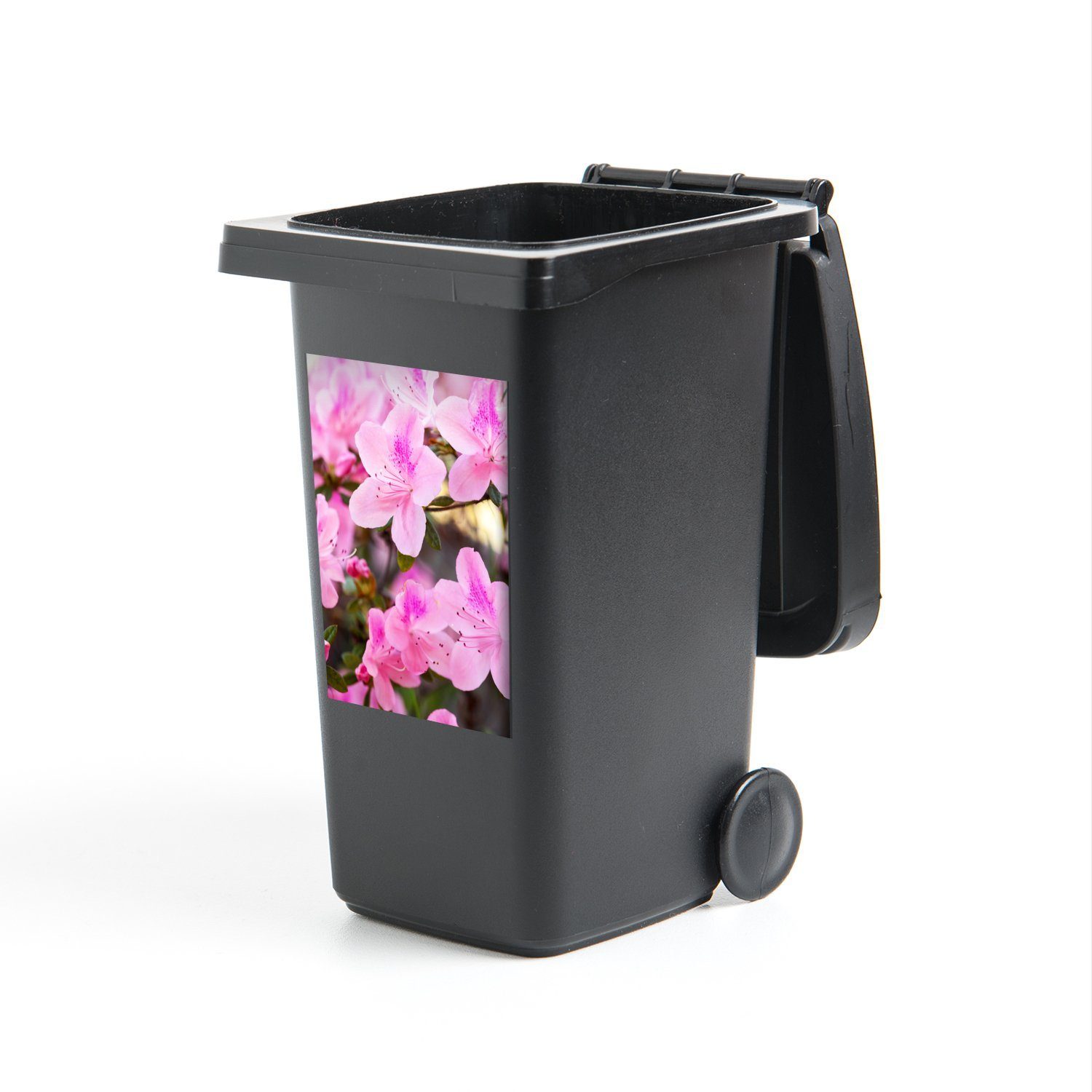 St), Mülleimer-aufkleber, Abfalbehälter Sticker, Mülltonne, (1 MuchoWow Azaleenblüten Container, Wandsticker