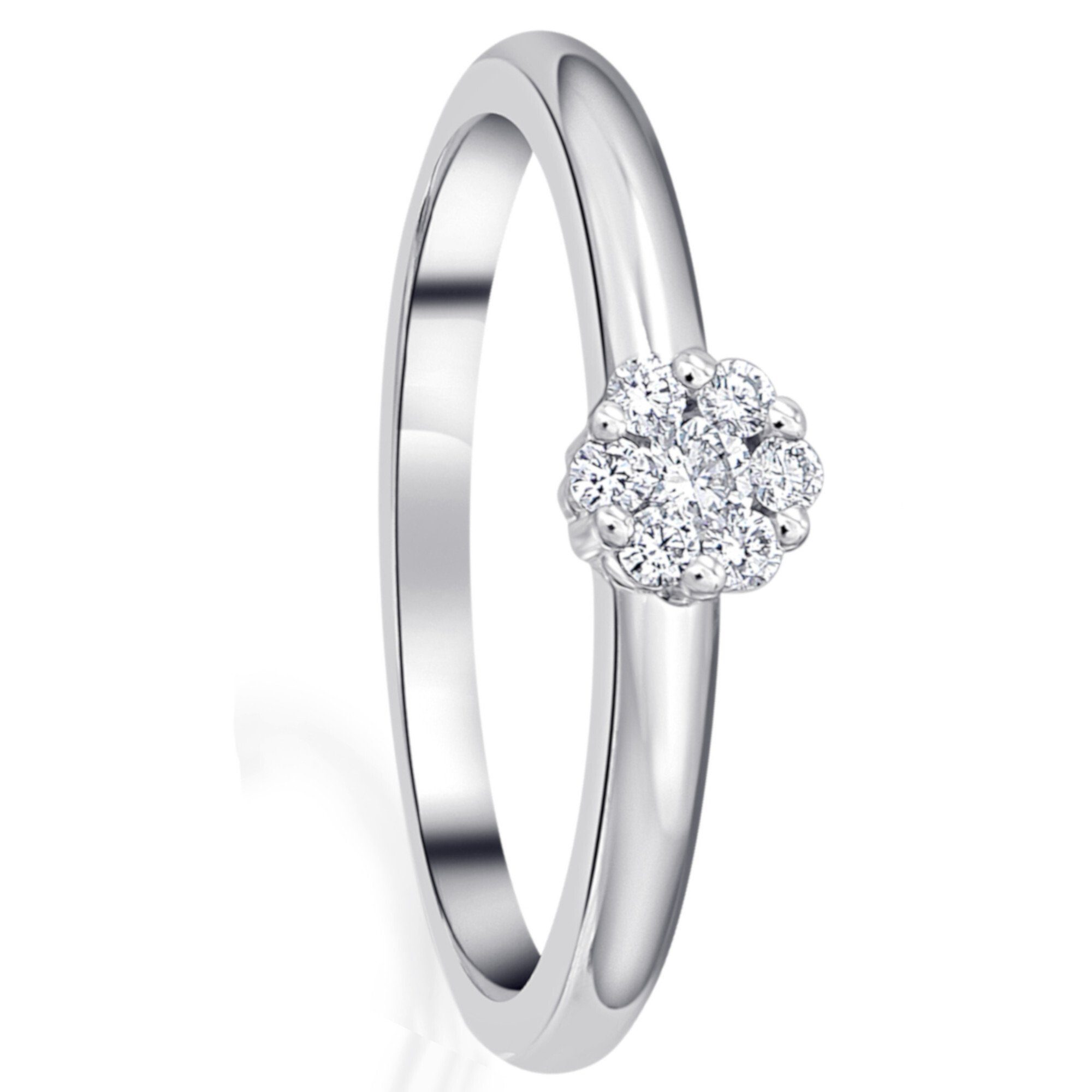 ONE ELEMENT Diamantring 0.15 ct Diamant Brillant Ring aus 585 Weißgold, Damen Gold Schmuck