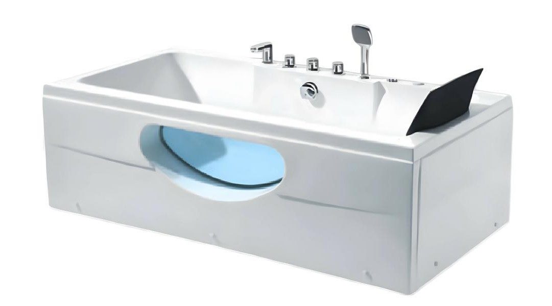 Xlmoebel Whirlpool-Badewanne XLMOEBEL Whirlpool-Badewanne aus Acryl in Weiß mit Blubberfunktion, Made in Europa
