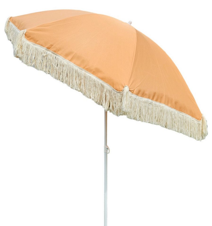 Thumbnail - Meinposten Sonnenschirm Strandschirm Schirm UV Schutz mit Fransen Tasche knickbar Ø 150 cm, abknickbar