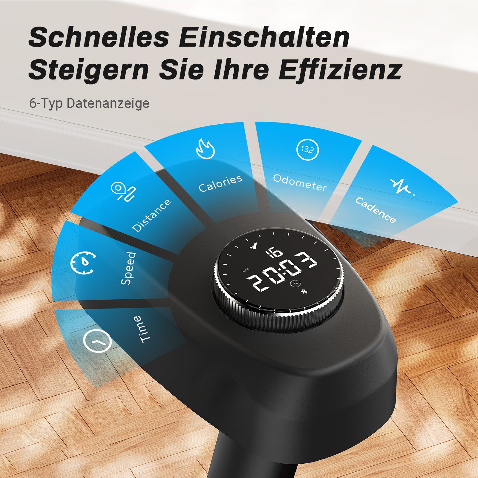 MERACH Heimtrainer Fahhrad für Zuhause, leises Fitnessbike mit Tablet-Halter (Fahrradtrainer mit LED-Monitor, Bluetooth und App-Funktion, 1-tlg., Stationäres Fahrrad mit verstellbare Sitz, Wasserflasche-Halter), bequemer und leiser, Verstellbarer Widerstand, bis 136 KG belastbar