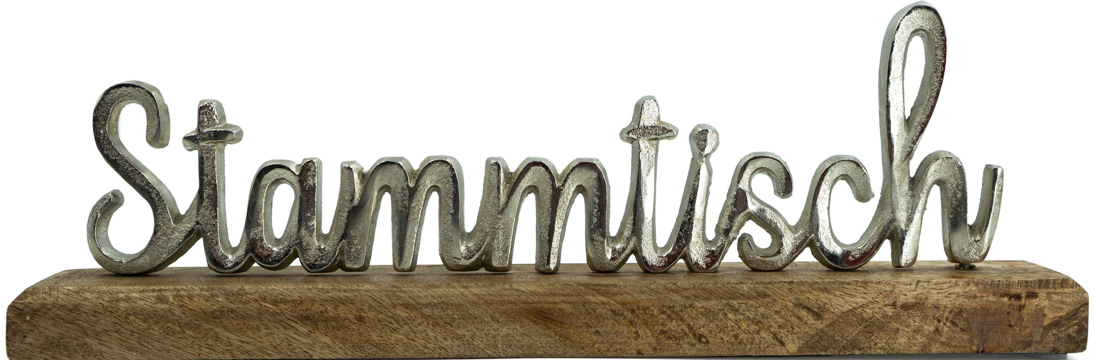 LIVING Holz Stammtisch und aus Deko-Schriftzug St), NOOR Aluminium (1