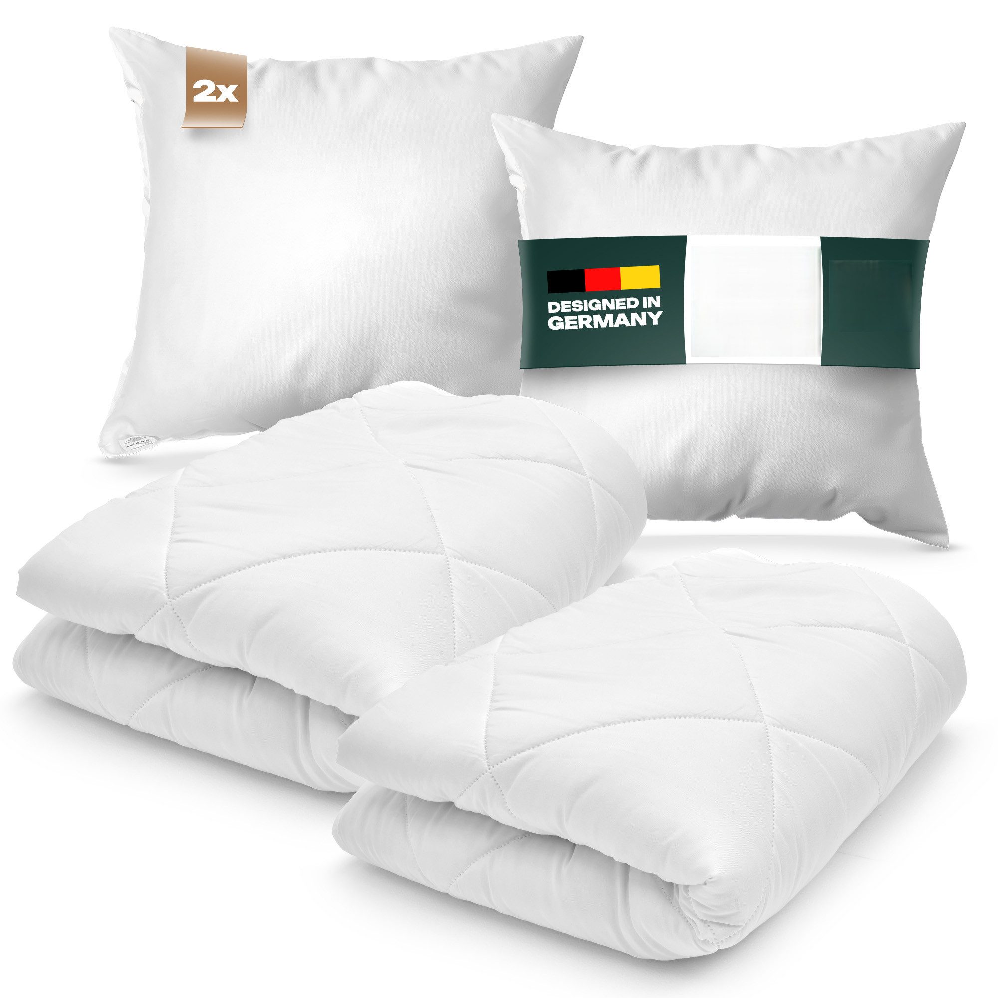 Waidmeister Microfaserbettdecke + Kopfkissen Bettdeckenset 2-teilig Bettdec günstig online kaufen