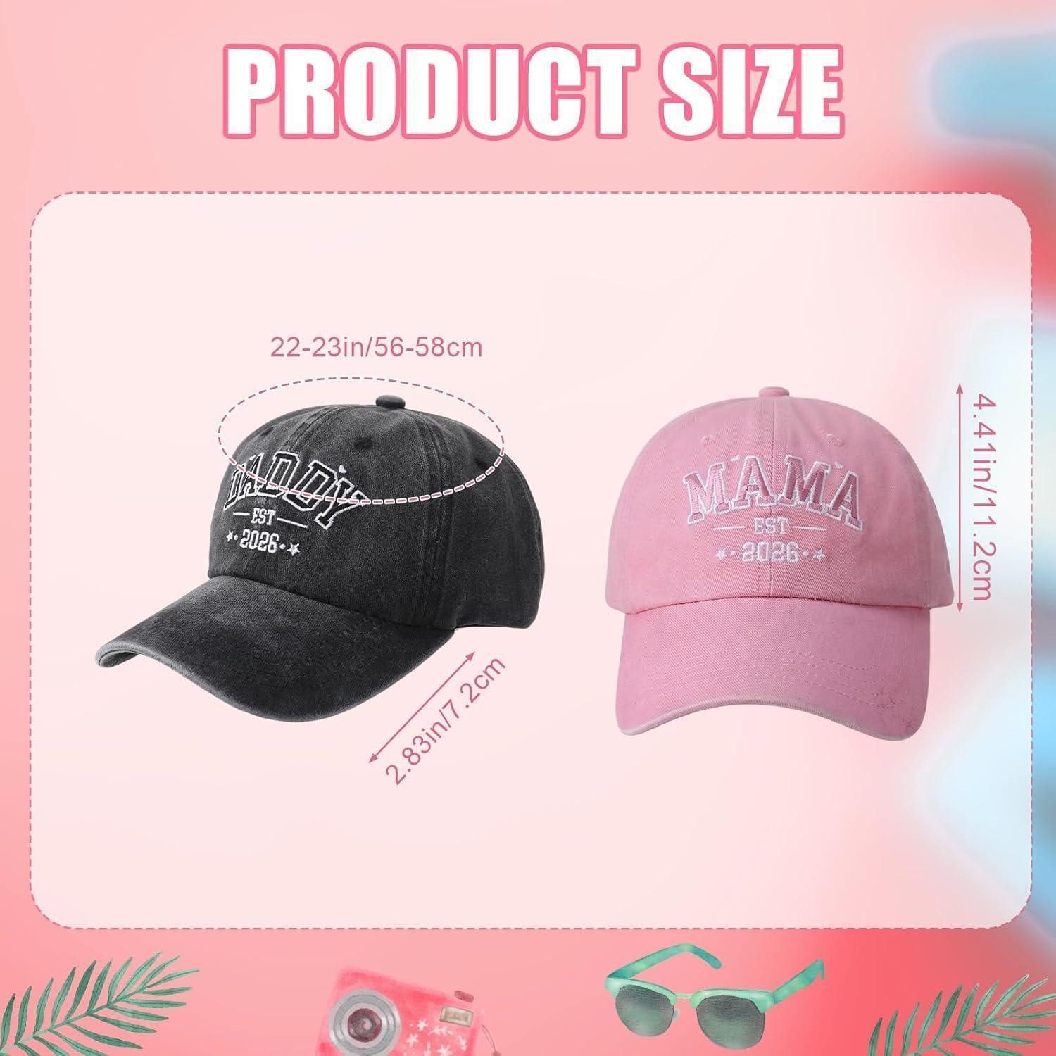 LuxusKollektion Baseball Cap Baseballmützen 2er Set Mama Daddy Stickerei verstellbar 2026