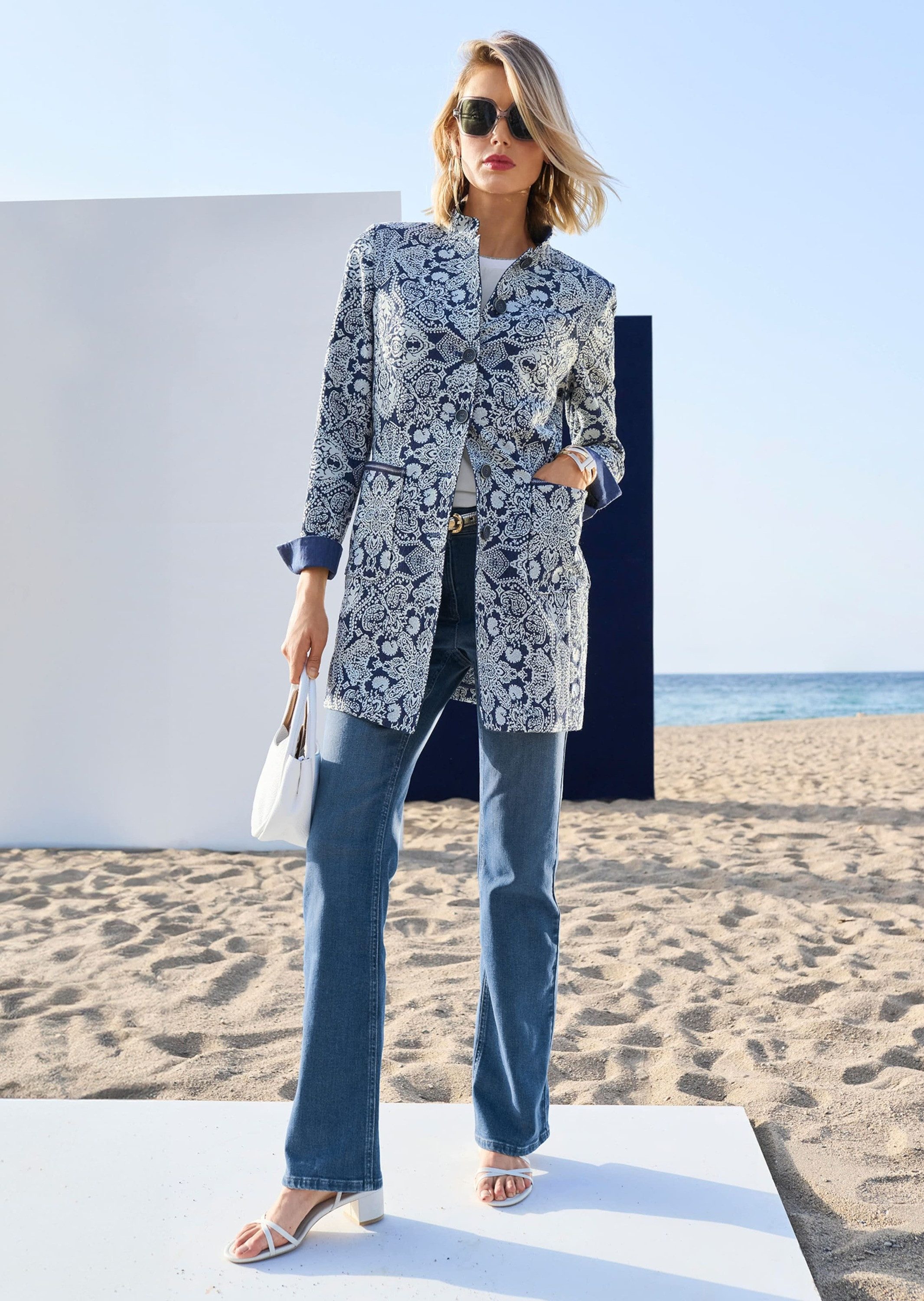 MADELEINE Longblazer Gehrock mit Jacquard-Muster