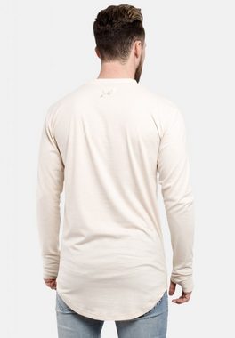 Blackskies T-Shirt Round Langarm Longshirt T-Shirt Beige X-Large