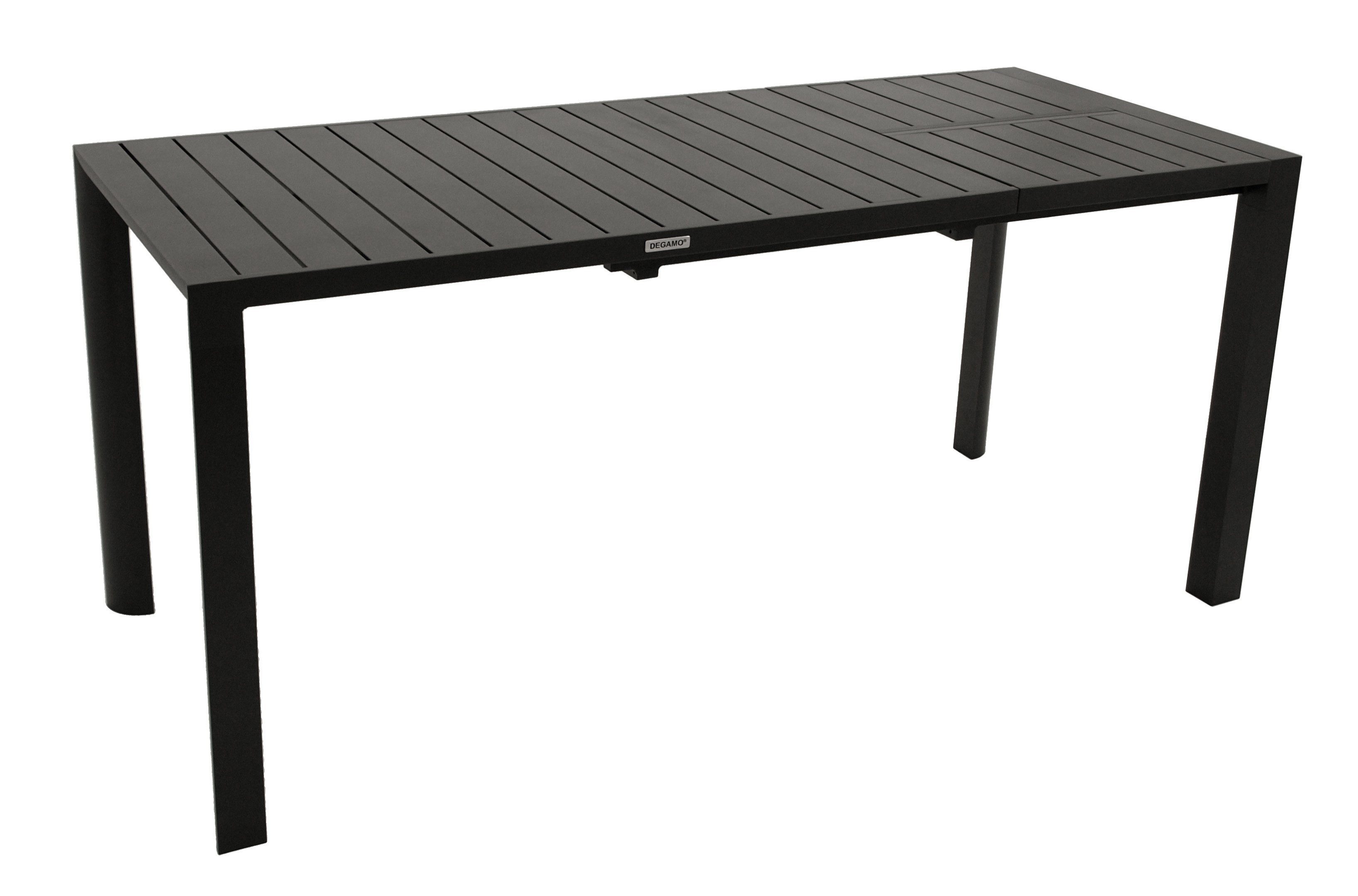 DEGAMO Gartentisch LAGOS, 120/162x70cm, Aluminium anthrazit, wetterfest