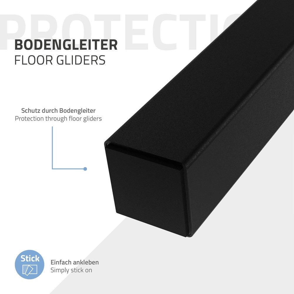 ML-DESIGN Tischbein Tischkufen I-Design Möbelfüße Tischgestell aus pulverbeschichtet Stahl, 4er Set Bankkufen 30cm Schwarz glänzend Möbelbeine 96° Neigung – Bild 5 von 5