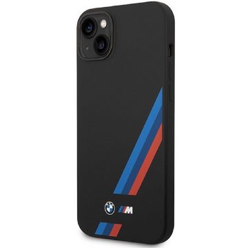 BMW Handyhülle Case iPhone 14 Plus Silikon Tricolor schwarz 6,7 Zoll, Kantenschutz