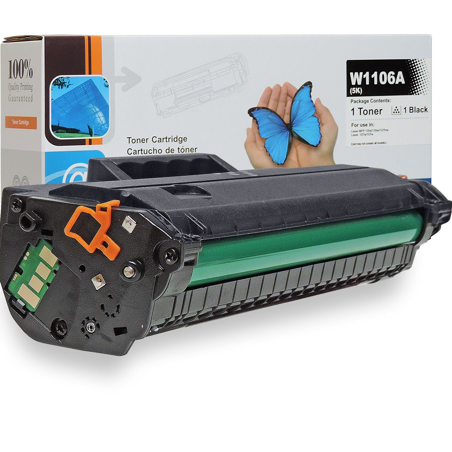 D&C Tonerkartusche Kompatibel HP 106A, W1106A Schwarz, Lieferumfang: 1x Tonerkassette kompatibel zu HP 106A, W1106A | Tonerpatronen