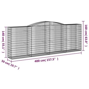 vidaXL Blumentopf Gabionen mit Hochbogen 4 Stk. 400x50x140/160cm Verzinktes Eisen (4 St)