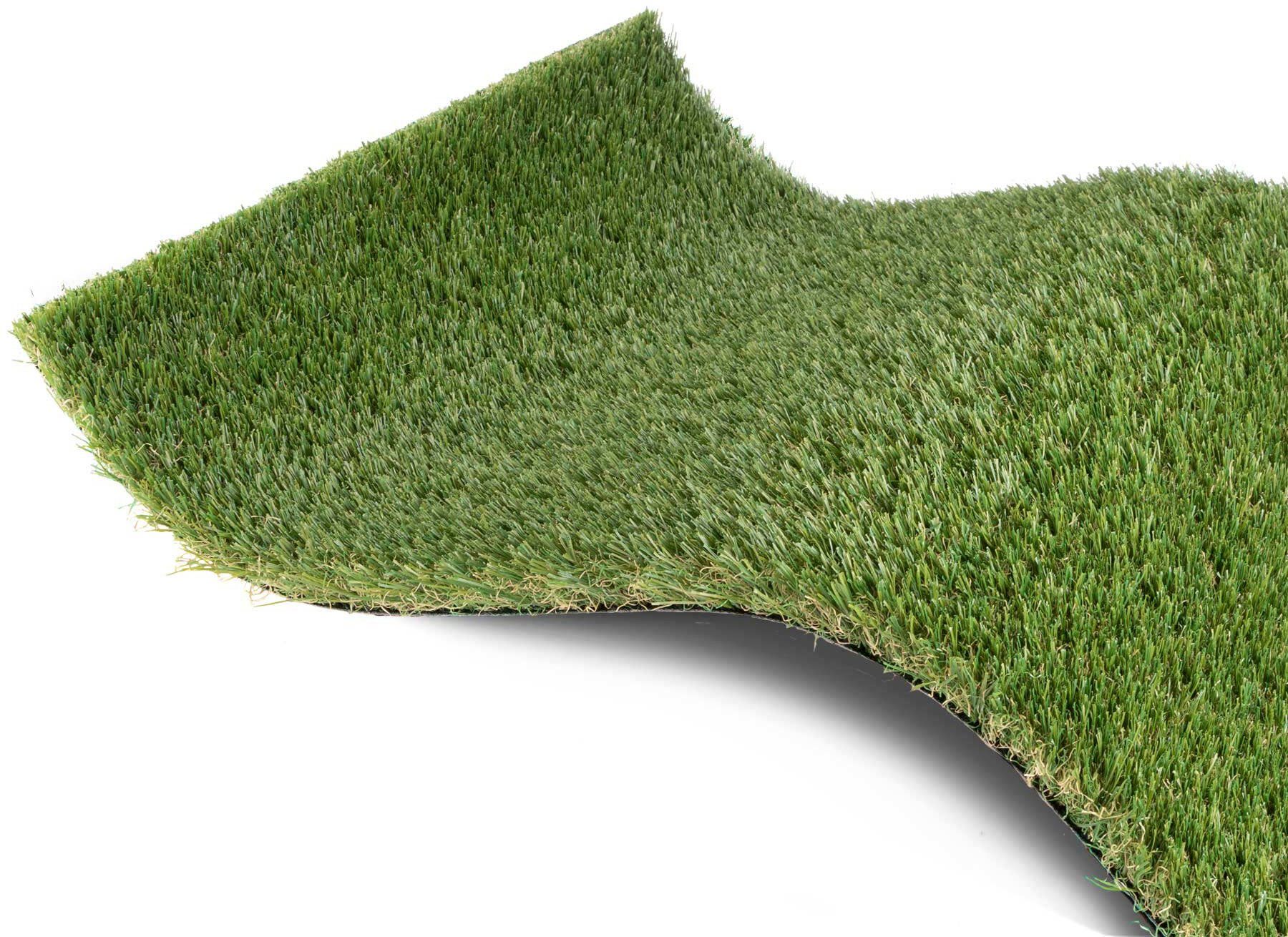 Primaflor-Ideen in Textil Kunstrasen MIDSOMMAR, Made in Netherlands, rechteckig, Höhe: 40 mm, natürliche Optik, mit Drainagefunktion, ideal für Balkon & Terrasse