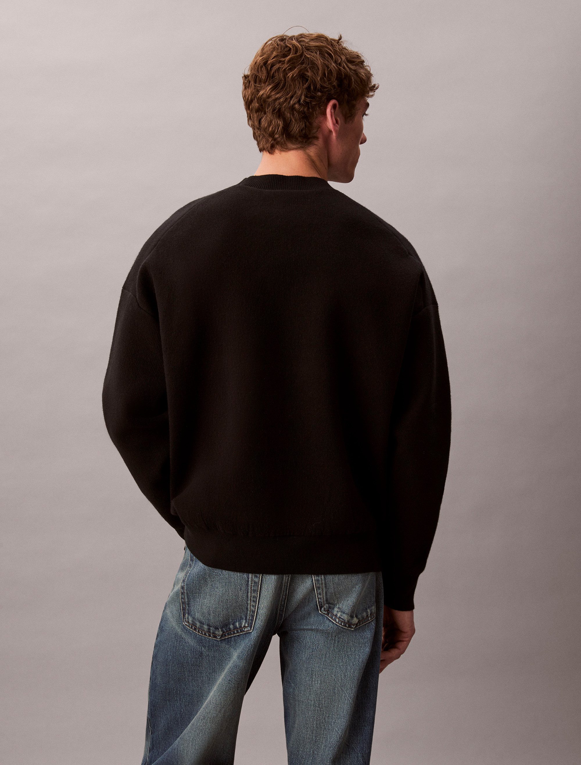 Calvin Klein Jeans Rundhalspullover LS CTTN CASHMERE 3D LOGO CRWNK S Mit Rundhalsausschnitt, regular fit