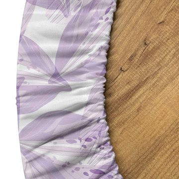 Abakuhaus Tischdecke Rundum-elastische Stofftischdecke, Pastell Monochrome Lilac Leafage
