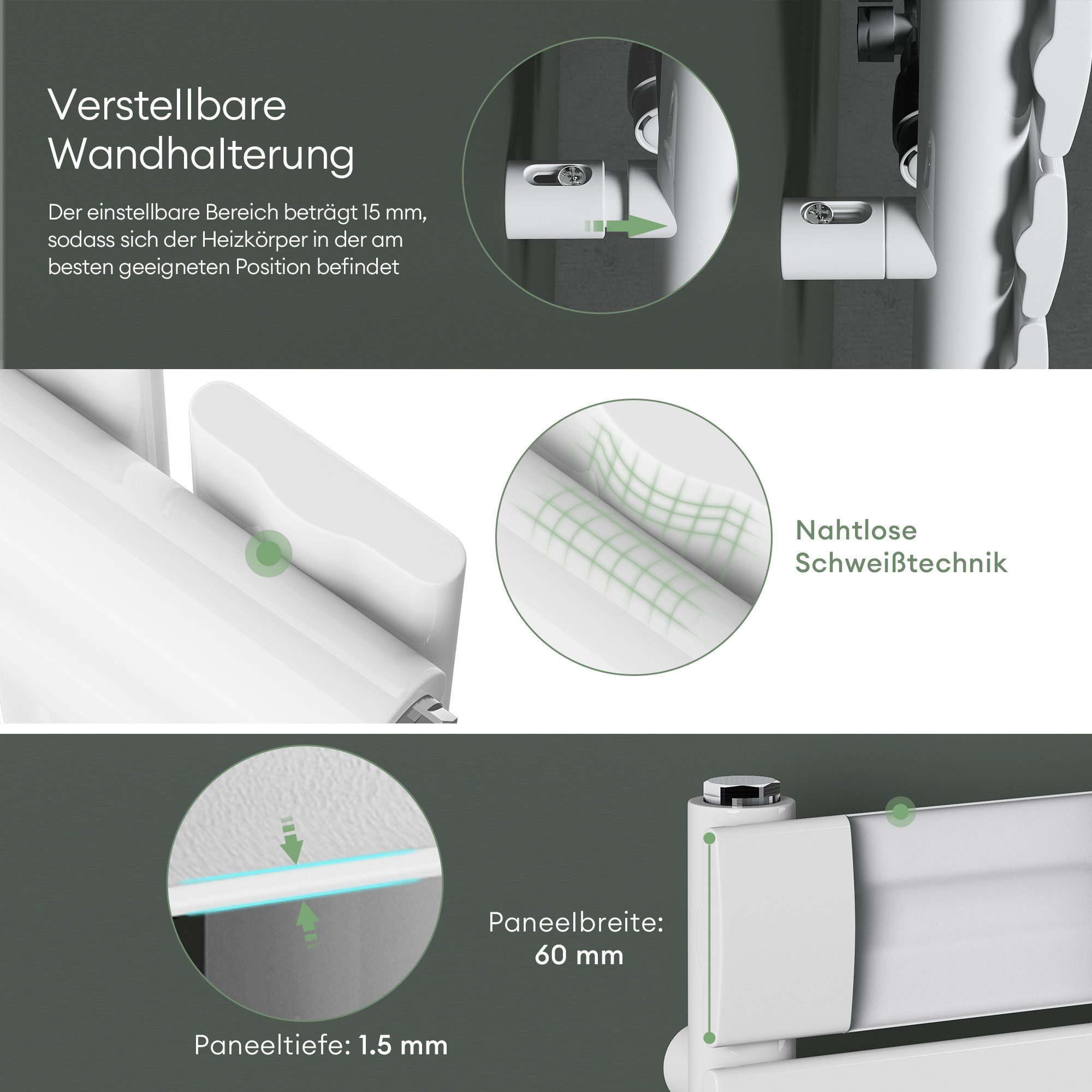 Mai & Mai Badheizkörper paneelheizkörper Handtuchheizkörper Horizontal FH günstig online kaufen