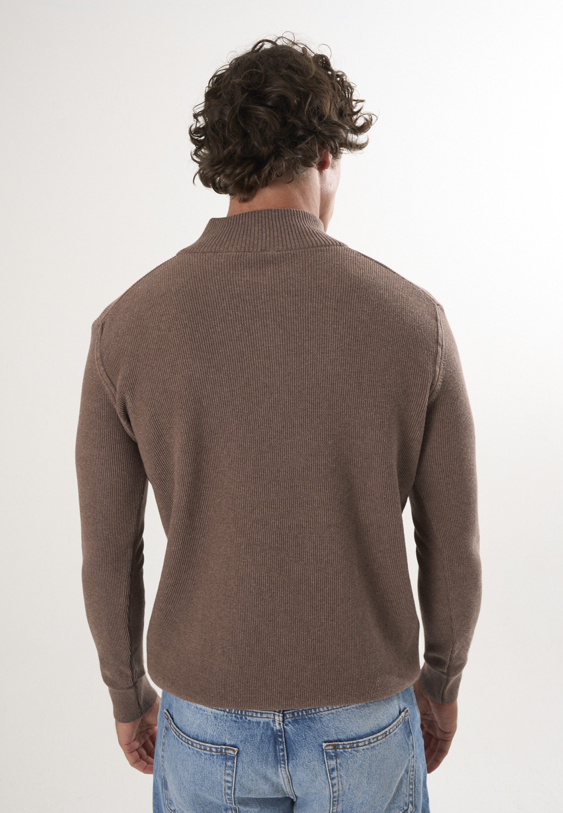 Felix Hardy Stehkragenpullover Pullover mit halbem Reißverschluss