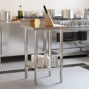 vidaXL Spülenschrank Küchen-Arbeitstisch mit Aufkantung 55x55x93 cm Edelstahl (1-St)