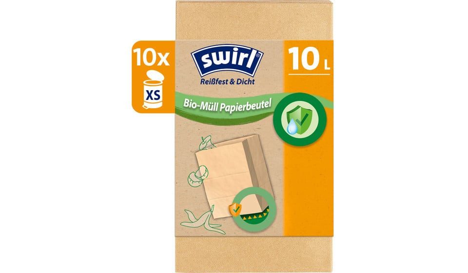 Swirl Müllbeutel Swirl® 10 l Bio-Müll Papierbeutel