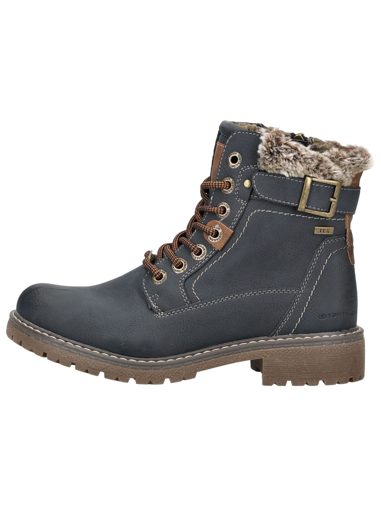 TOM TAILOR Tom Tailor Stiefelette Lederimitat Schnürstiefelette günstig online kaufen